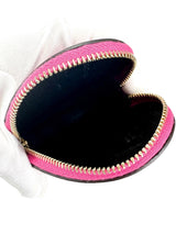 Gucci Metallic Pink Coin Heart  Pouch