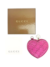 Gucci Metallic Pink Coin Heart  Pouch