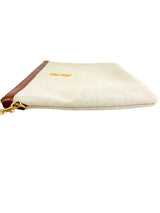 Saint Laurent Beige Monogram Holder Pouch Bag