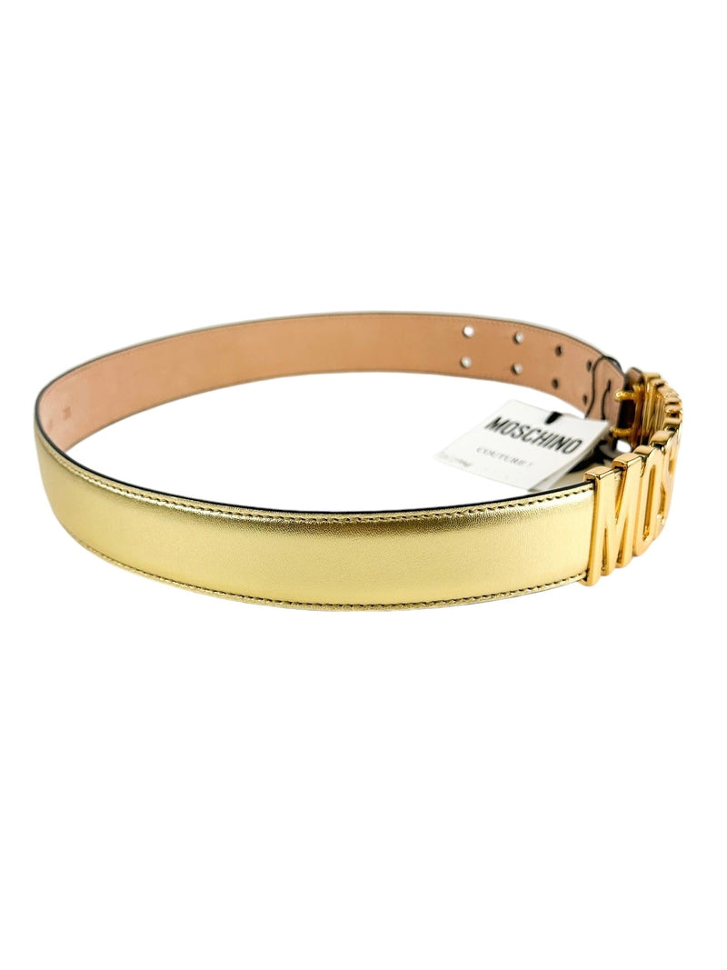 Moschino Gold Belt Size 38