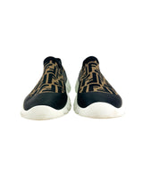 Fendi Brown Zucca FF Sock Sneakers Size 8