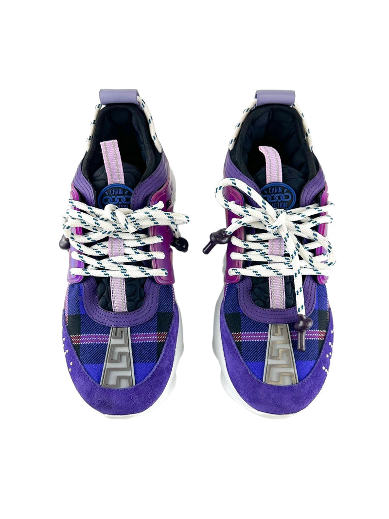 Versace Purple Chain Reaction Sneakers Size 38.5