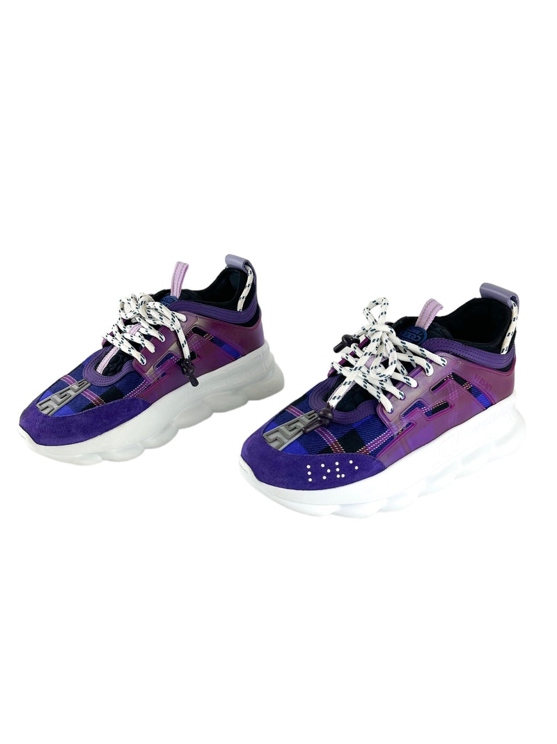 Versace Purple Chain Reaction Sneakers Size 38.5 Season 2 Consign