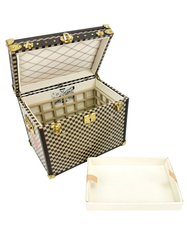 Louis Vuitton Beige Mini Malle Chapeaux Damier Jewerly Box
