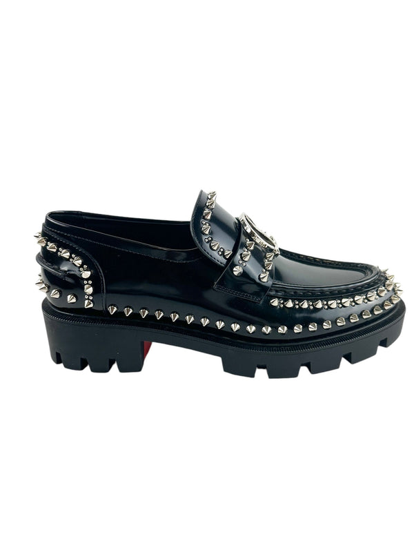 Christian Louboutin Black Moc lug spikes Flat Size 37
