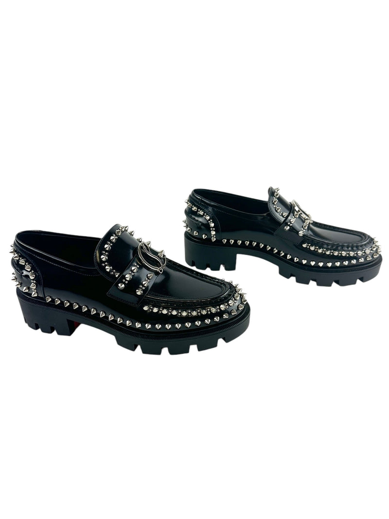 Christian Louboutin Black Moc lug spikes Flat Size 37