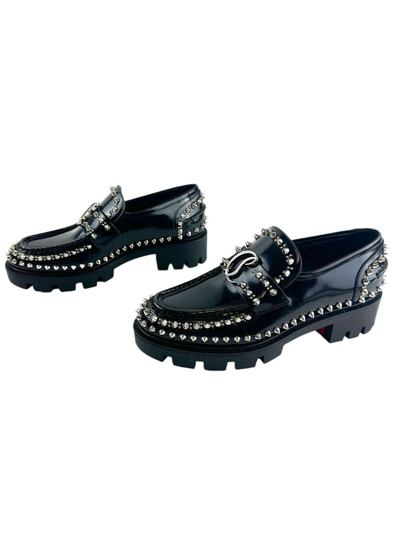 Christian Louboutin Black Moc lug spikes Flat Size 37