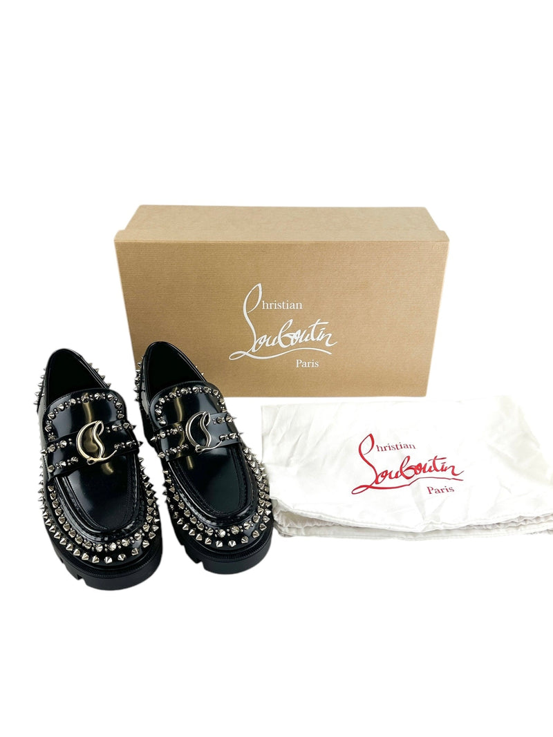 Christian Louboutin Black Moc lug spikes Flat Size 37