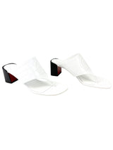 Christian Louboutin White Crocodile Embossed 55 Mule Sandals Size 39