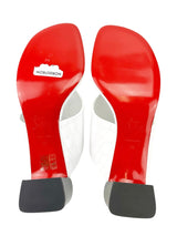 Christian Louboutin White Crocodile Embossed 55 Mule Sandals Size 39