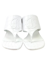 Christian Louboutin White Crocodile Embossed 55 Mule Sandals Size 39