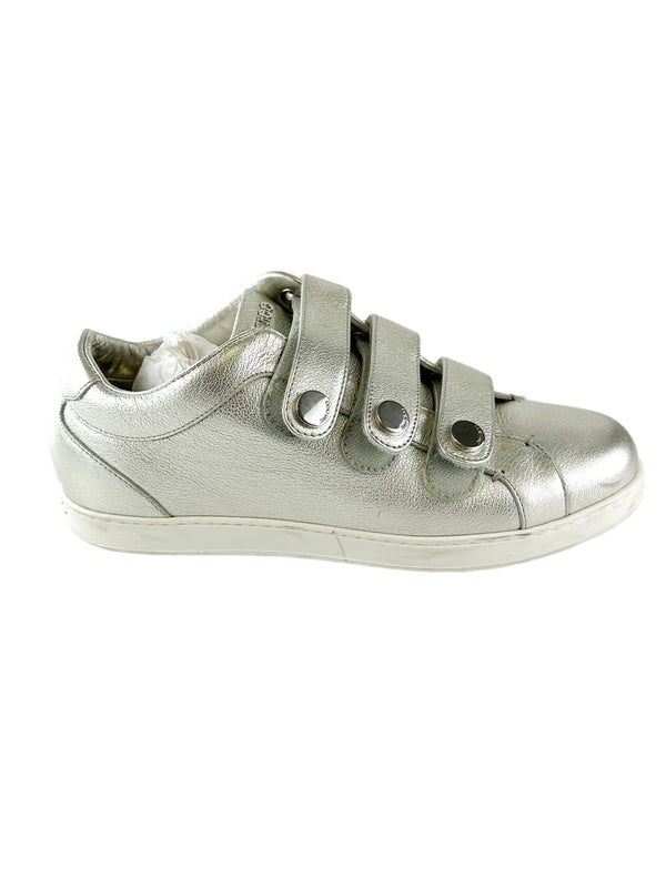 Jimmy Choo Silver Straps Sneakers Size 38.5