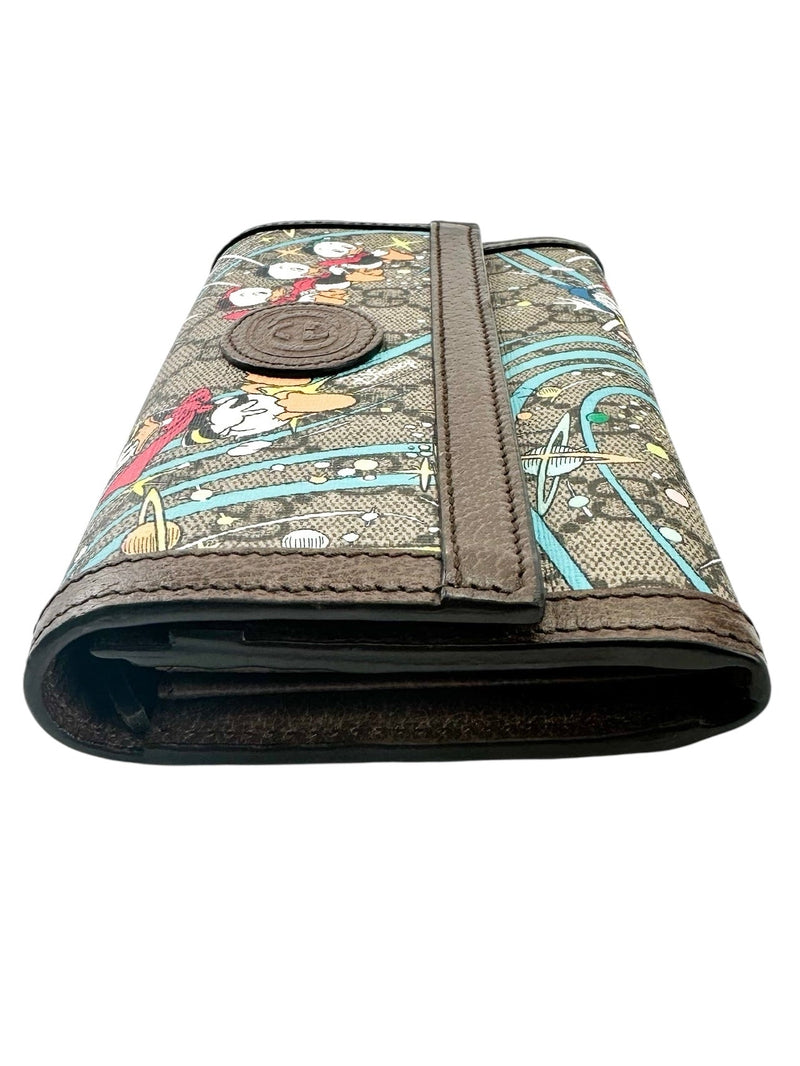 Gucci x Disney Brown Donald Duck Web GG Supreme Wallet Limited Edition