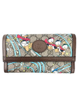 Gucci x Disney Brown Donald Duck Web GG Supreme Wallet Limited Edition