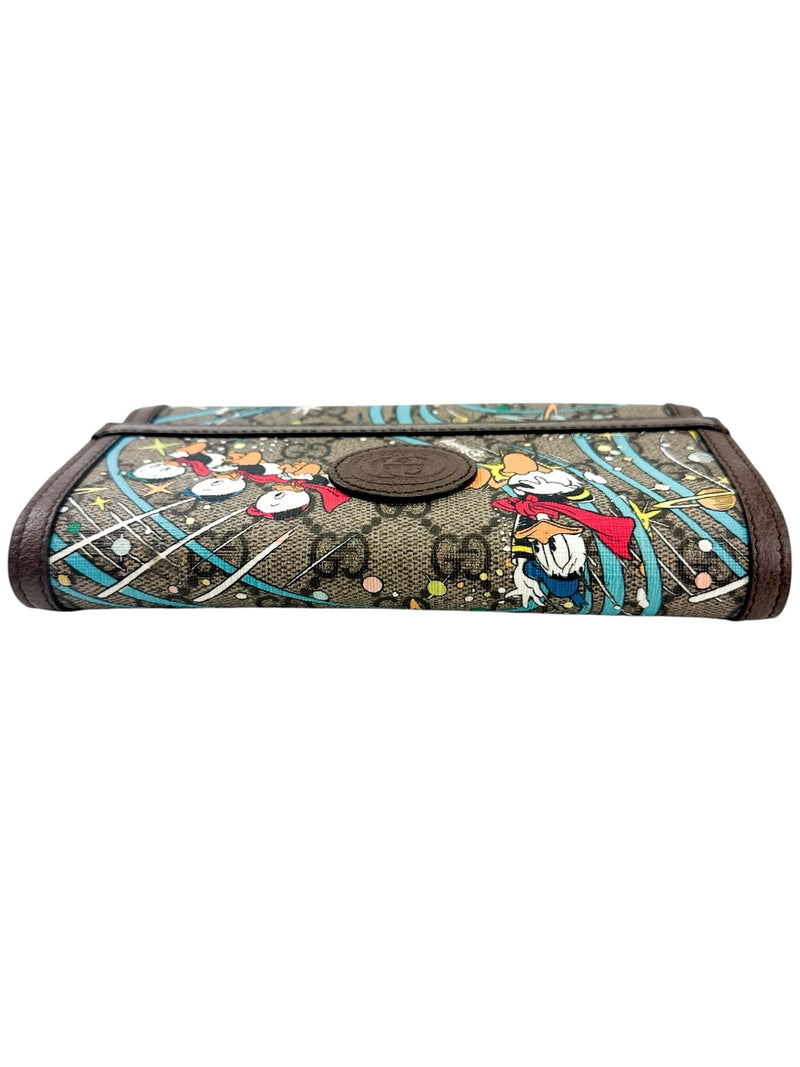Gucci x Disney Brown Donald Duck Web GG Supreme Wallet Limited Edition