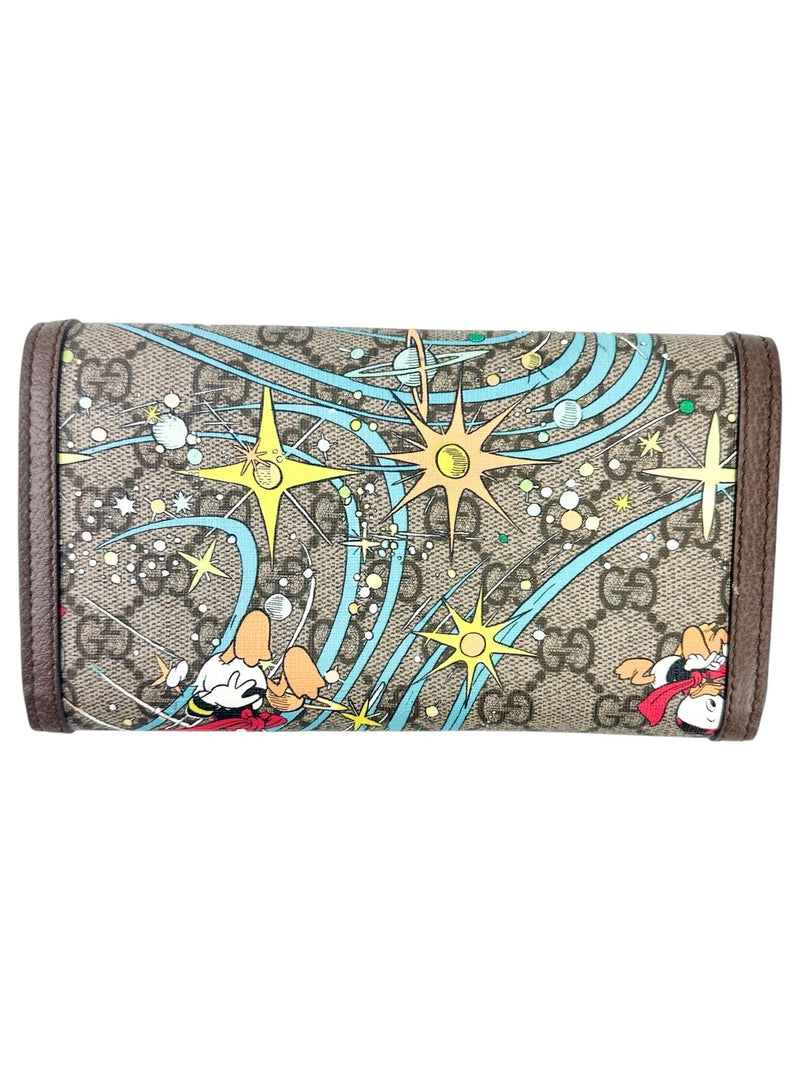 Gucci x Disney Brown Donald Duck Web GG Supreme Wallet Limited Edition