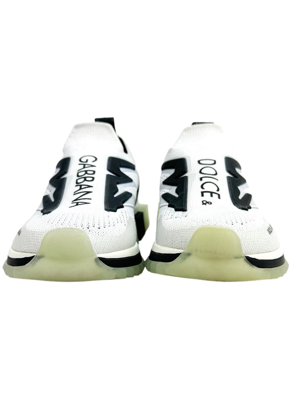 Dolce & Gabbana White/Black Sorrento Slip on Sneakers