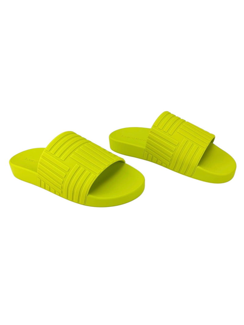 Bottega Veneta Green Rubber Slides Size 39