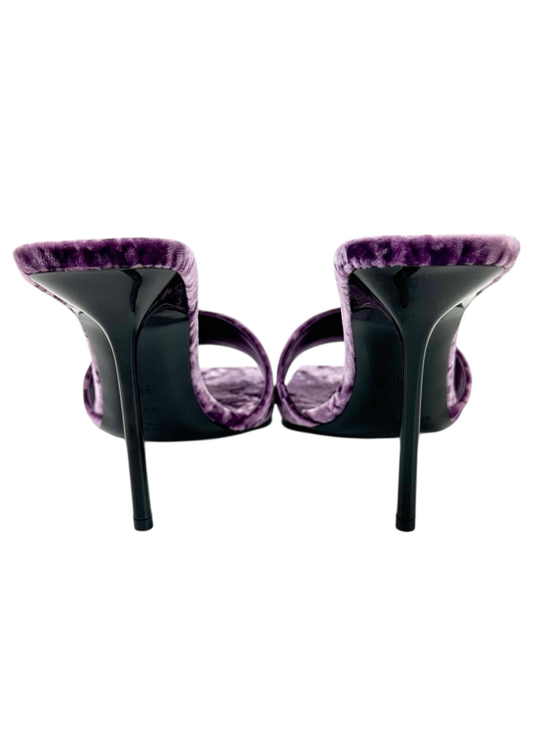 Saint Laurent Purple Baliqua Slip on High Heel Sandals Size 38