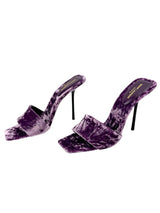 Saint Laurent Purple Baliqua Slip on High Heel Sandals Size 38