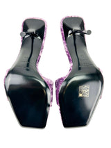 Saint Laurent Purple Baliqua Slip on High Heel Sandals Size 38