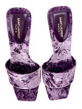 Saint Laurent Purple Baliqua Slip on High Heel Sandals Size 38