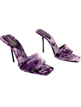 Saint Laurent Purple Baliqua Slip on High Heel Sandals Size 38