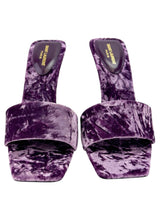 Saint Laurent Purple Baliqua Slip on High Heel Sandals Size 38