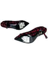 Dolce and Gabbana Black and Red Tweed Pumps Size: 37