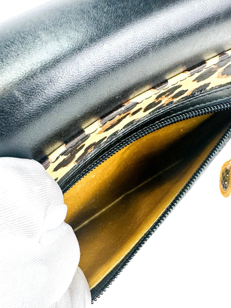 Gianni Versace Black Sunburst Baroque Handbag