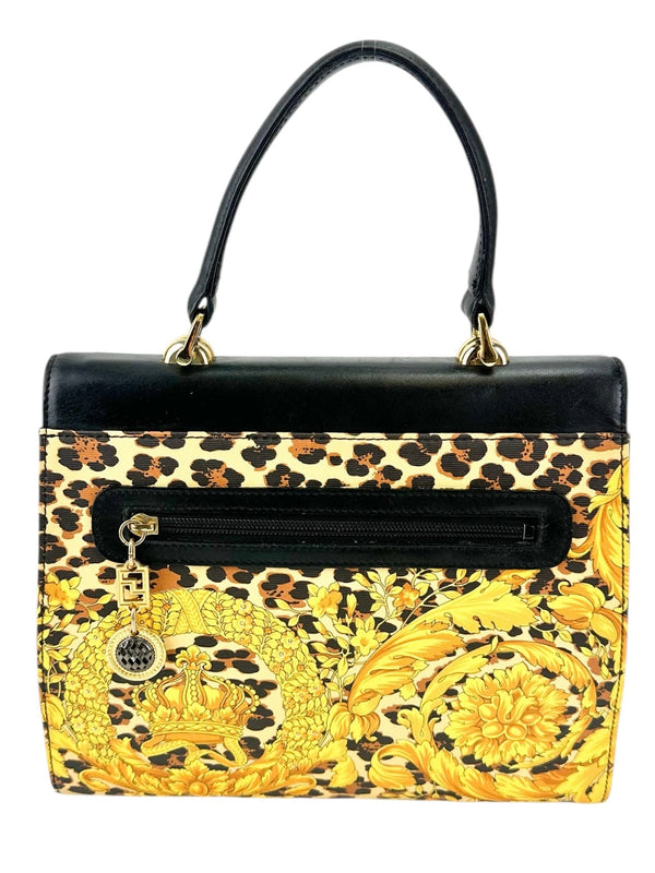 Gianni Versace Black Sunburst Baroque Handbag