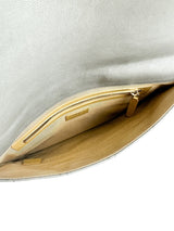 Chanel Silver Quilted Timeless CC Clutch