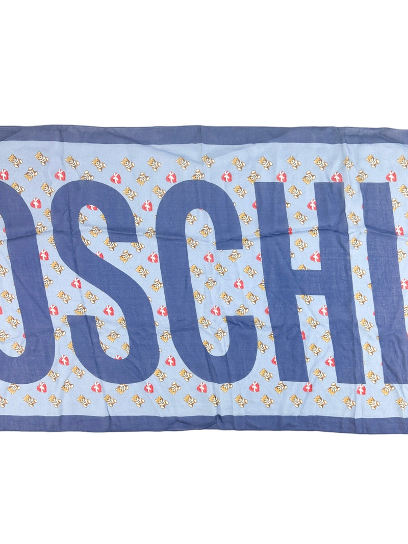 Moschino Blue Bear Cotton Scarf