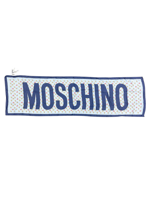 Moschino Blue Bear Cotton Scarf