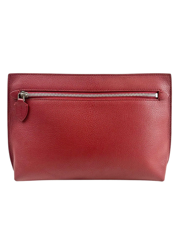 Burberry Burgundy Leather Clutch