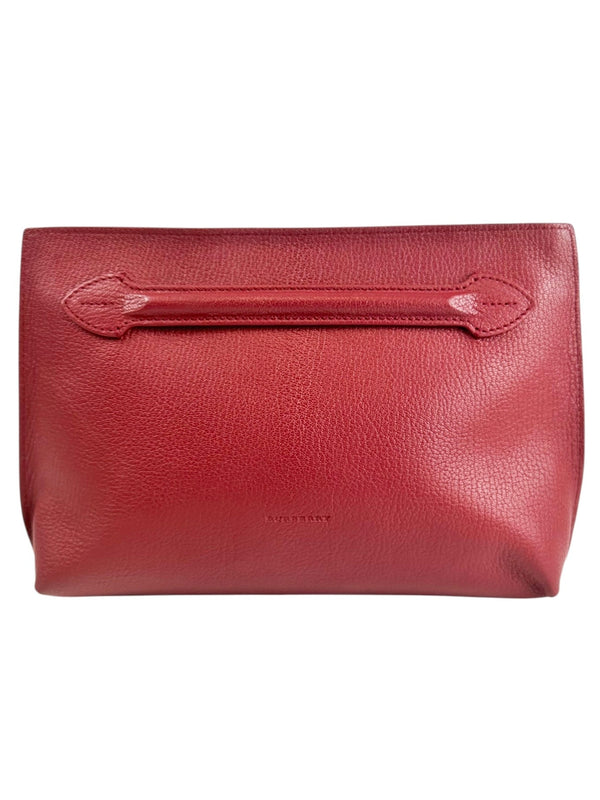 Burberry Burgundy Leather Clutch