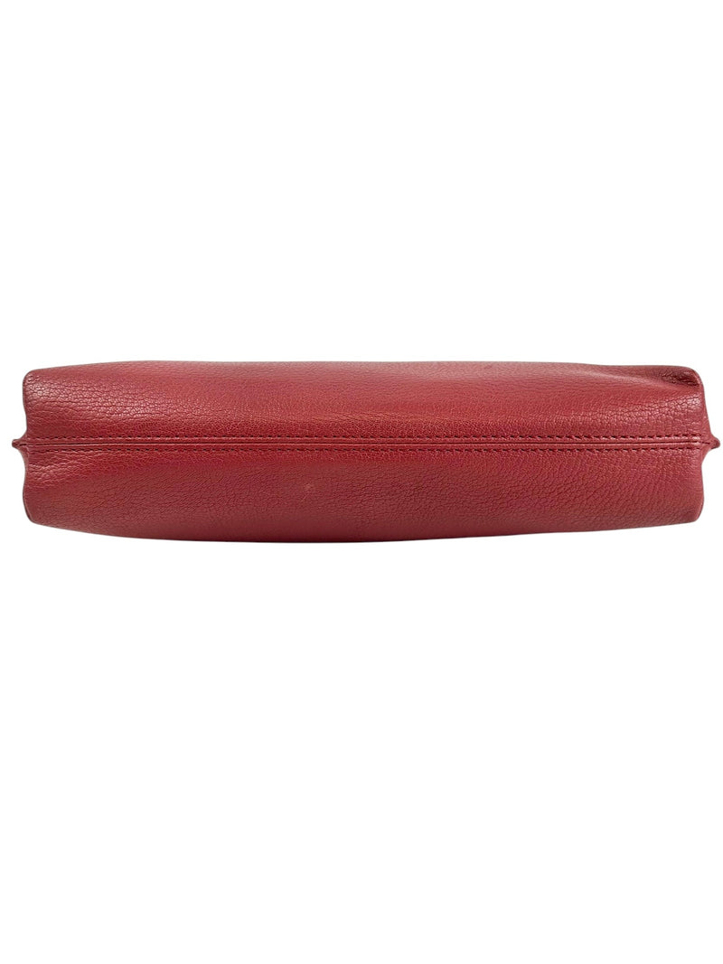 Burberry Burgundy Leather Clutch