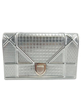 Christian Dior Metallic Silver Diorama Shoulder Bag