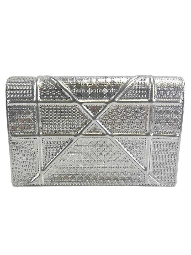 Christian Dior Metallic Silver Diorama Shoulder Bag