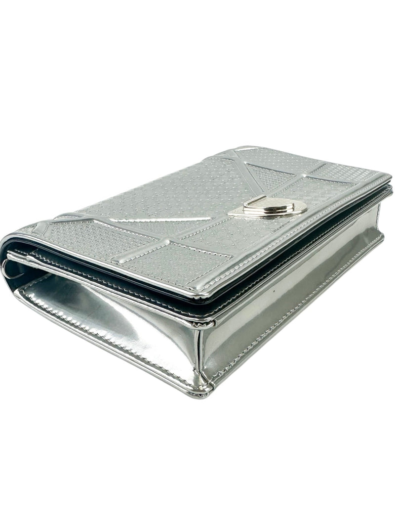 Christian Dior Metallic Silver Diorama Shoulder Bag