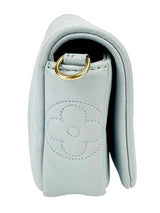 Louis Vuitton Blue Calfskin Bubblegram Wallet on Strap