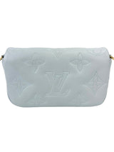 Louis Vuitton Blue Calfskin Bubblegram Wallet on Strap