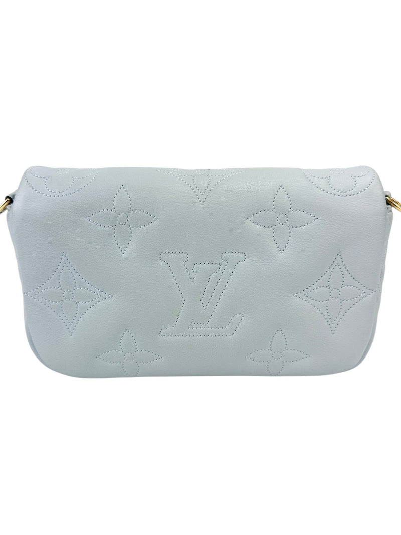 Louis Vuitton Blue Calfskin Bubblegram Wallet on Strap