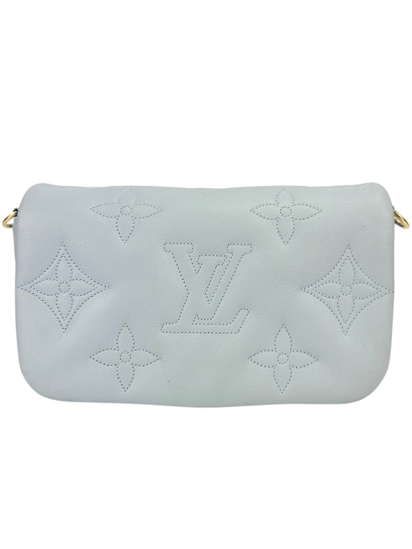 Louis Vuitton Blue Calfskin Bubblegram Wallet on Strap