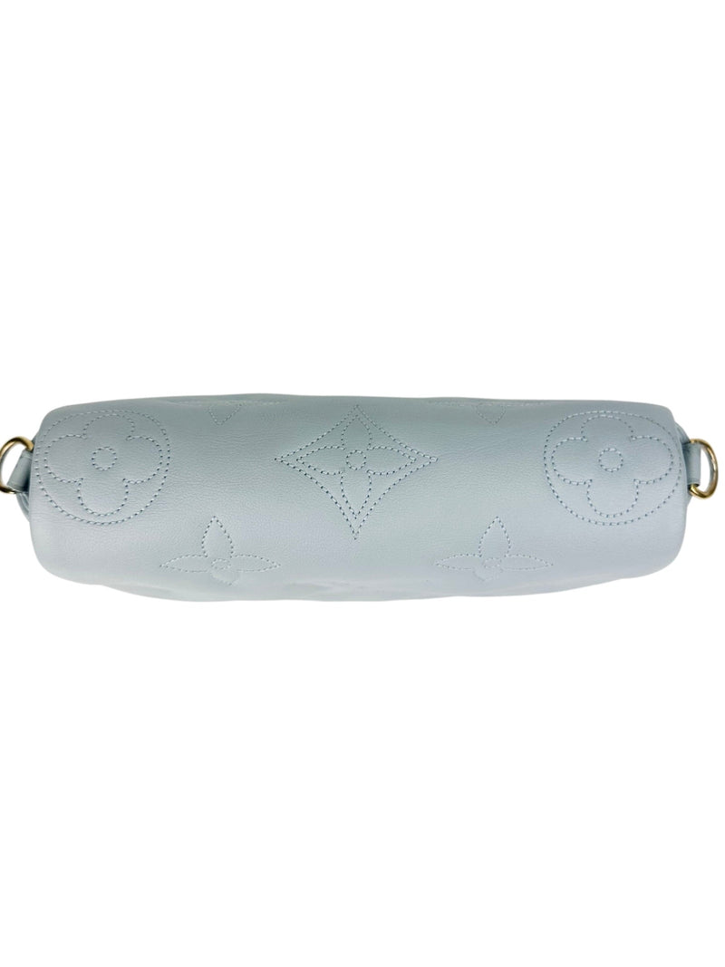 Louis Vuitton Blue Calfskin Bubblegram Wallet on Strap