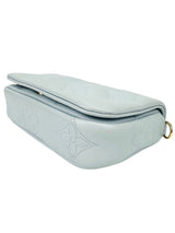 Louis Vuitton Blue Calfskin Bubblegram Wallet on Strap