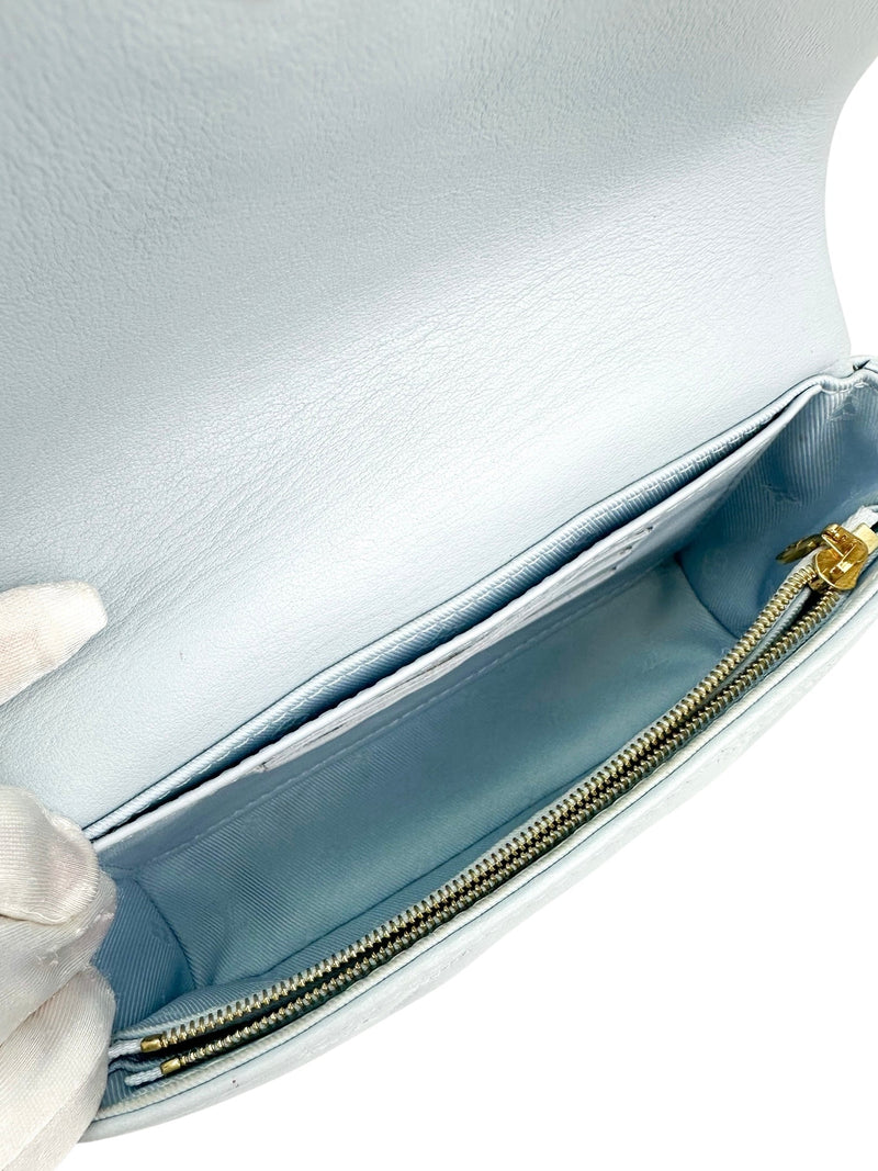 Louis Vuitton Blue Calfskin Bubblegram Wallet on Strap