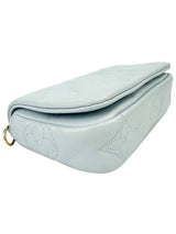 Louis Vuitton Blue Calfskin Bubblegram Wallet on Strap