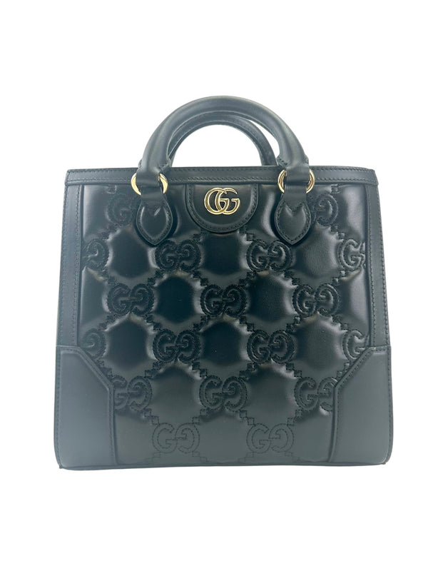 Gucci Black Small GG Matelasse Shoulder Bag