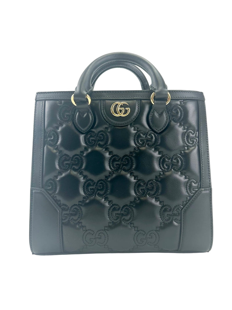 Gucci Black Small GG Matelasse Shoulder Bag
